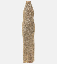 Rotate Sequined halterneck gown. 旋转亮片露背礼服