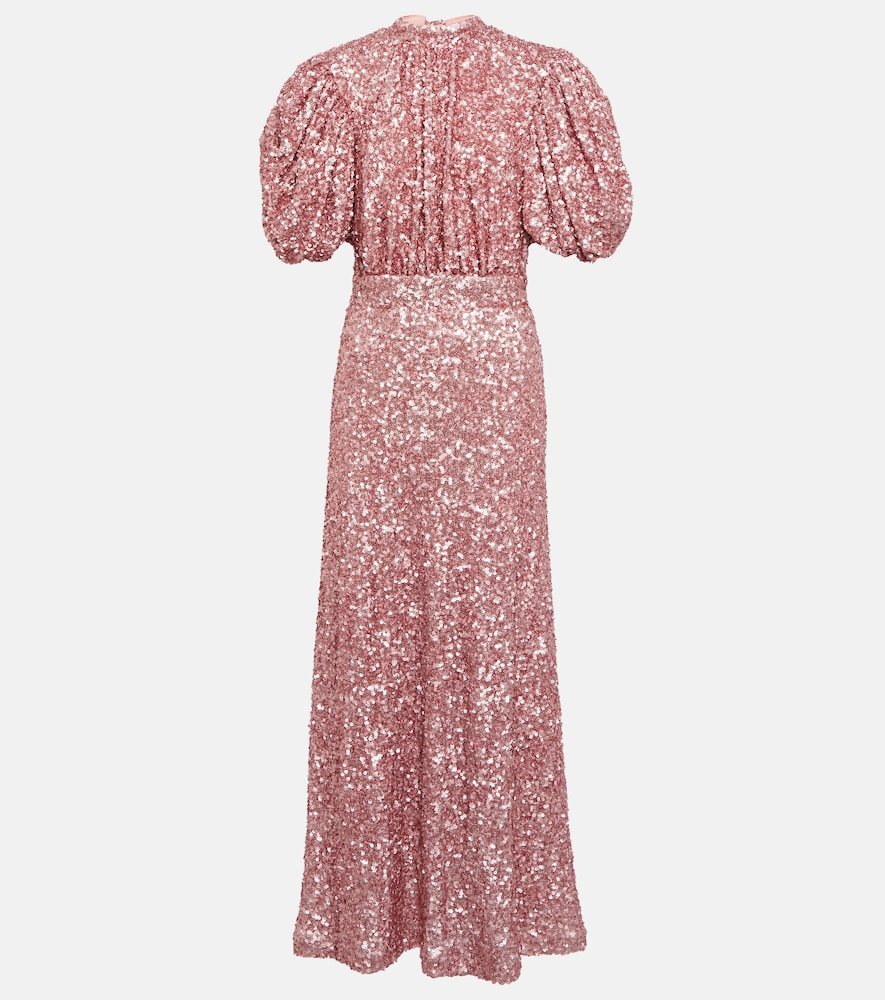 Rotate Sequined puff-sleeve maxi dress. 旋转亮片泡泡袖长裙