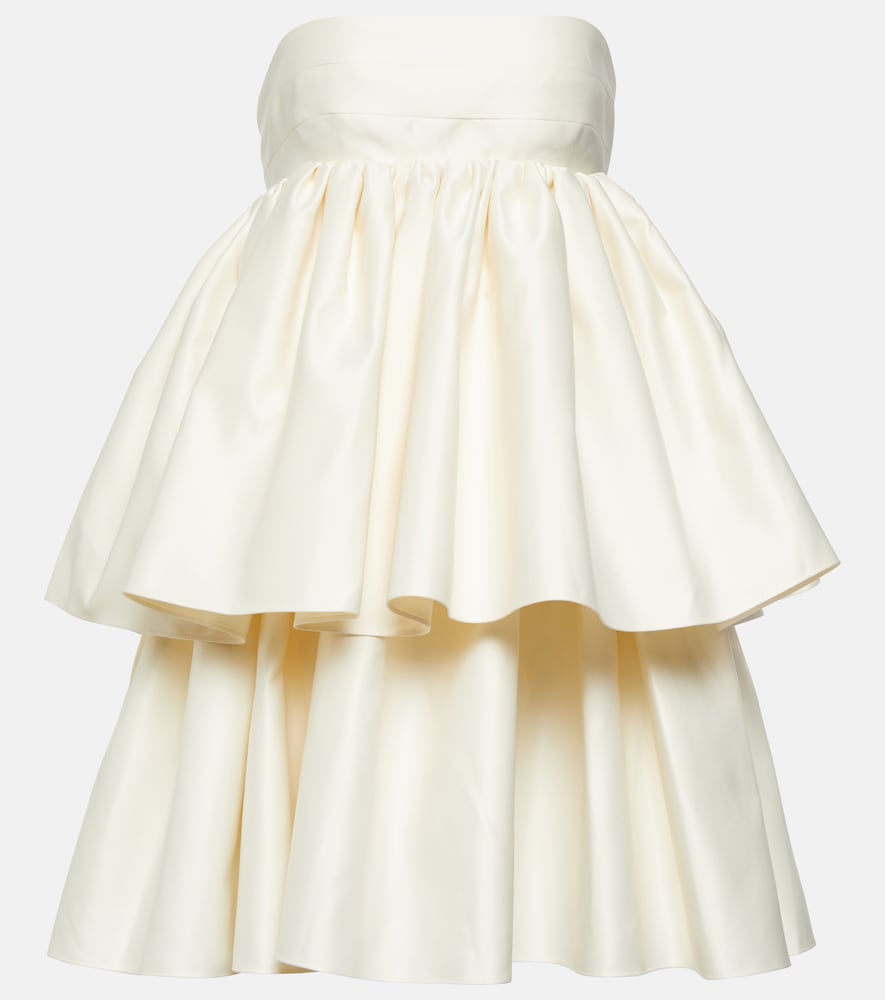 Rotate Strapless twill minidress. 旋转无肩带斜纹迷你连衣裙