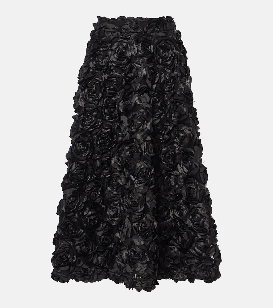 Rotate Sun floral-appliqu√É¬© high-rise maxi skirt - Rotate Sun 花卉贴花高腰长裙
