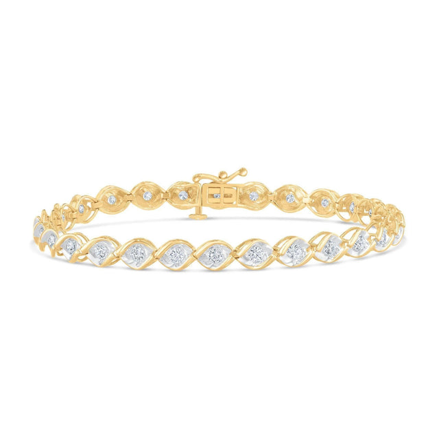 Round Diamond Twist Link Bracelet 2ctw
