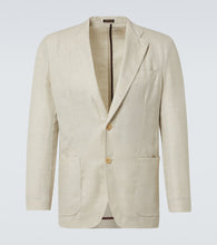 Rubinacci Herringbone wool, silk, and linen blazer