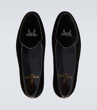 Rubinacci Marphy leather-trimmed velvet loafers