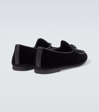 Rubinacci Marphy leather-trimmed velvet loafers