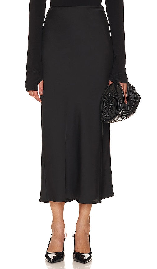 Rue Sophie Ava Satin Skirt in Black - Rue Sophie Jupe en satin Ava en noir - Rue Sophie Ava 黑色缎面半身裙 - Rue Sophie Ava Satinrock in Schwarz - Rue Sophie Ava 새틴 스커트 - Gonna in raso Rue Sophie Ava in nero