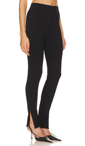 Rue Sophie Side Slit Ponti Leggings in Black