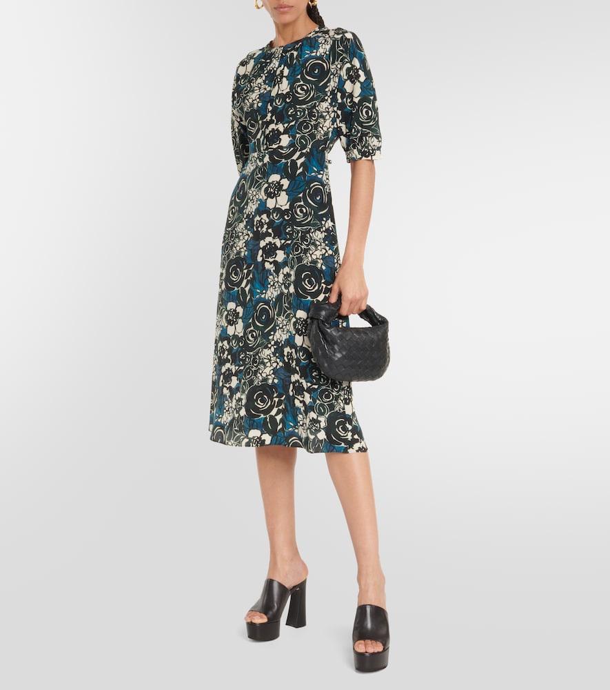 S Max Mara Bronzo floral silk  midi dress