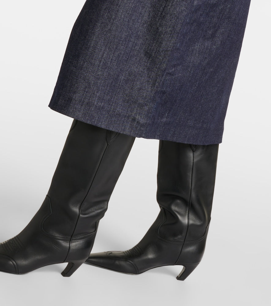 'S Max Mara Cotton-blend denim shift dress