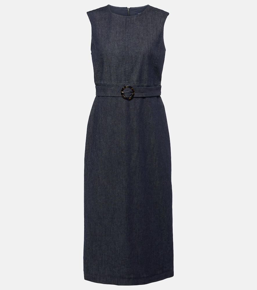 'S Max Mara Cotton-blend denim shift dress. Max Mara 棉混纺牛仔连衣裙