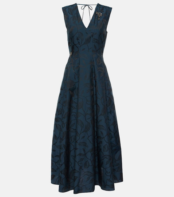 'S Max Mara Diego pleated jacquard midi dress