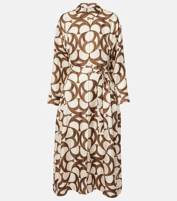 'S Max Mara Ileana printed silk twill shirt dress