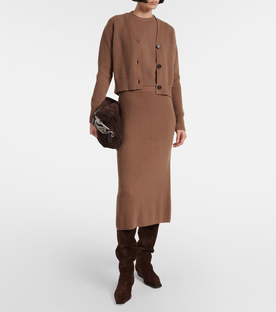 'S Max Mara Just ribbed-knit wool and cashmere midi skirt