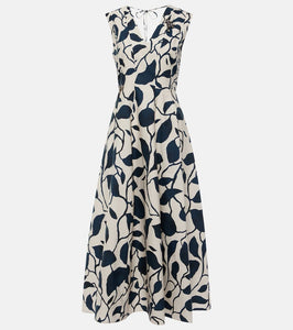 'S Max Mara Printed cotton poplin midi dress