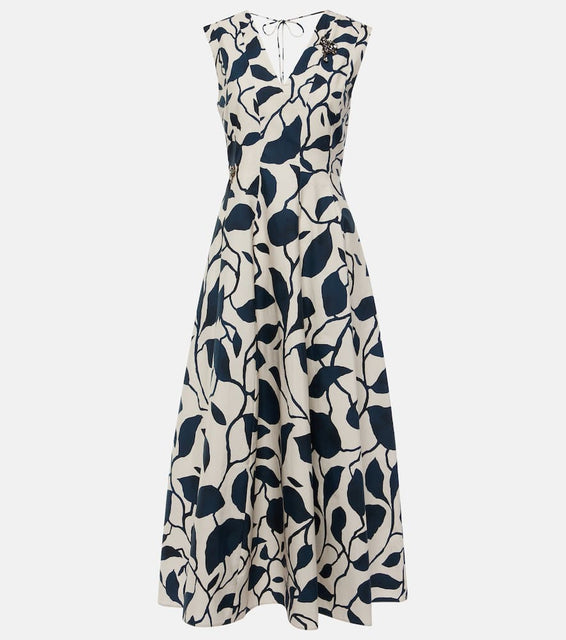 'S Max Mara Printed cotton poplin midi dress