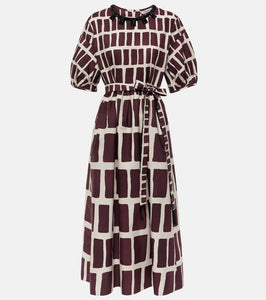 'S Max Mara Printed cotton poplin midi dress