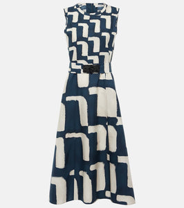 'S Max Mara Printed cotton poplin midi dress