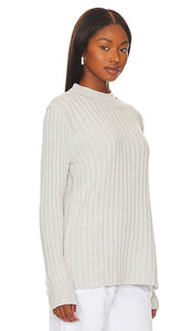 St. Agni Deconstructed Rib Knit Jumper in Light Grey