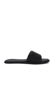St. Agni Soft Slipper in Black | Black Flat Sandals for Women