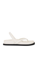St. Agni Sling Back Thong Sandal in Cream | Tofu Flat Sandals for Women