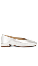Sam Edelman Kasey Flat in Metallic Silver | Soft Silver Ballet Flats for Women