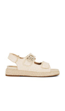 Sam Edelman Arlo Sport Sandal in Neutral | Linen Flat Sandals for Women