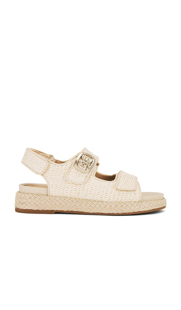 Sam Edelman Arlo Sport Sandal in Neutral | Linen Flat Sandals for Women
