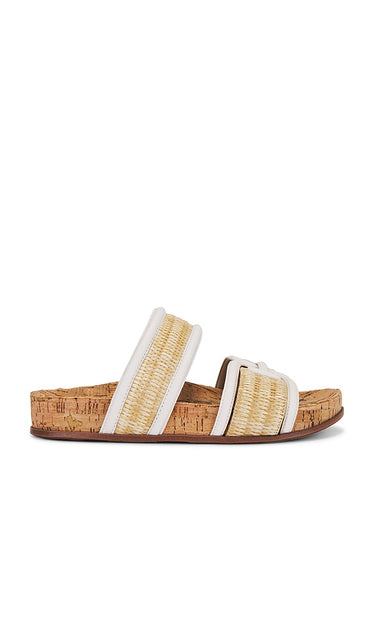 Sam Edelman Rowan Sandal in Tan | Natural & Bright White Flat Sandals for Women