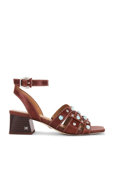 Sam Edelman Wayla 2 Sandal in Brown | Burnt Brandy Strappy Sandals for Women