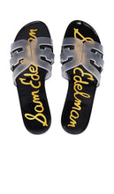 Sam Edelman Bay Jelly Sandal in Black | Clear & Black Flat Sandals for Women