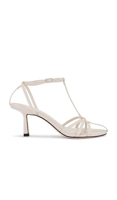 Studio Amelia Aviary 70 Heel in White | Stone Heeled Sandals for Women