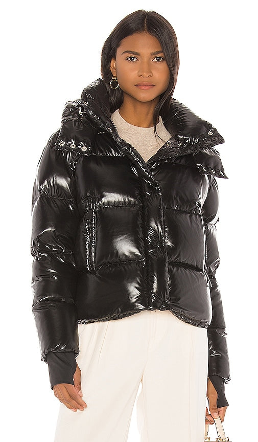 SAM. Jordy Cropped Puffer Jacket in Black