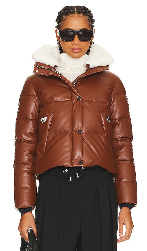 SAM. Vallery Faux Leather Jacket in Brown