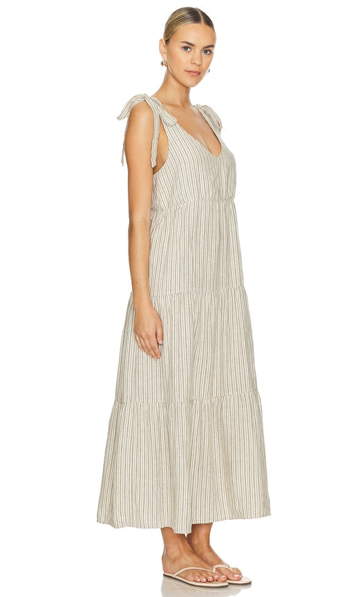 Sanctuary Move Your Body Striped Maxi in Olive