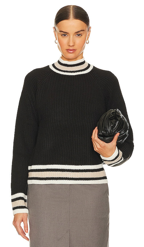 Sanctuary Sporty Stripe Sweater in Black - Pull sportif à rayures Sanctuary en noir - Sanctuary 黑色运动条纹毛衣 - Sportlicher Streifenpullover von Sanctuary in Schwarz - Sanctuary 스포티 스트라이프 스웨터블랙 색상 - Maglione sportivo a righe Sanctuary in nero