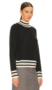 Sanctuary Sporty Stripe Sweater in Black