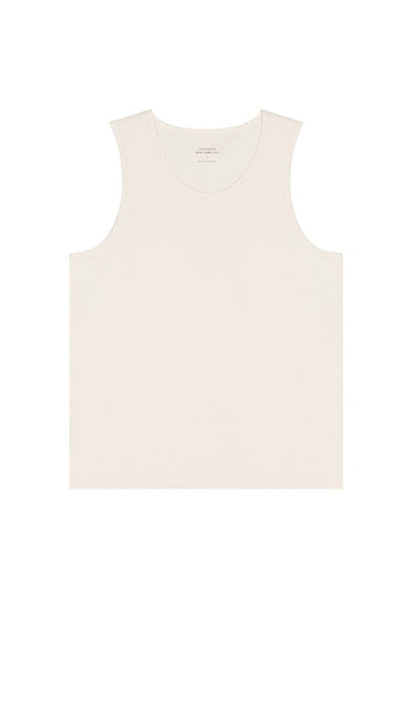 SATURDAYS NYC Cotton Rib Tank in Ivory - SAMEDIS NYC Débardeur côtelé en coton ivoire - SATURDAYS NYC 象牙色棉罗纹背心 - SATURDAYS NYC Baumwoll-Ripp-Tanktop in Elfenbein - SATURDAYS NYC 코튼 립 탱크아이보리 색상 - Canotta a costine in cotone SATURDAYS NYC in avorio