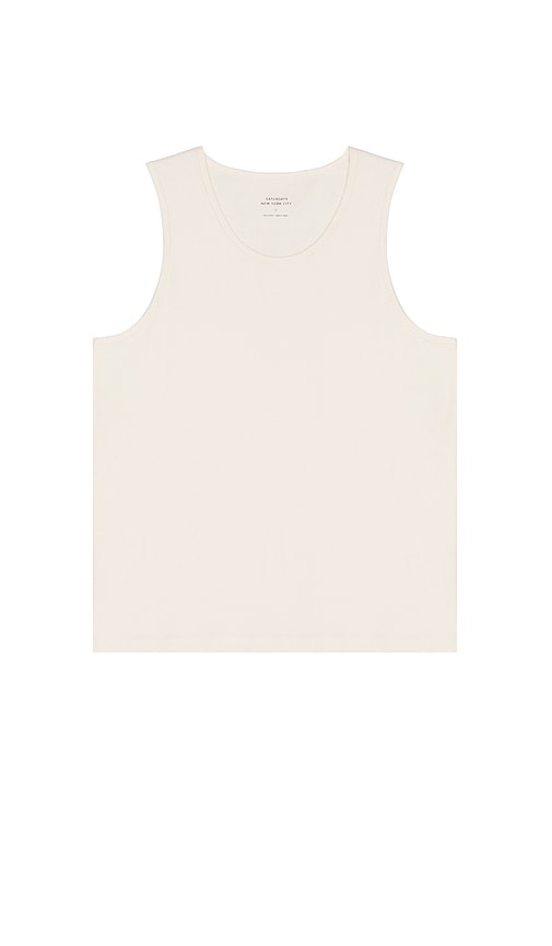 SATURDAYS NYC Cotton Rib Tank in Ivory - SAMEDIS NYC Débardeur côtelé en coton ivoire - SATURDAYS NYC 象牙色棉罗纹背心 - SATURDAYS NYC Baumwoll-Ripp-Tanktop in Elfenbein - SATURDAYS NYC 코튼 립 탱크아이보리 색상 - Canotta a costine in cotone SATURDAYS NYC in avorio