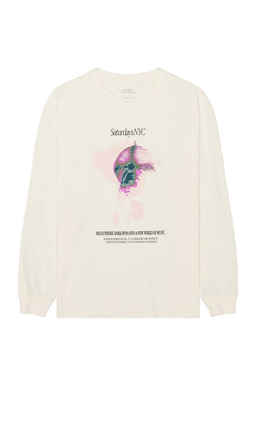 SATURDAYS NYC Euphoric Relaxed T-shirt in Cream - SATURDAYS NYC - T-shirt décontracté euphorique en crème - SATURDAYS NYC 奶油色 Euphoric 休闲 T 恤 - SATURDAYS NYC Euphoric Relaxed T-Shirt in Creme - SATURDAYS NYC 크림색 유포릭 릴랙스 티셔츠 - T-shirt rilassata euforica SATURDAYS NYC in crema