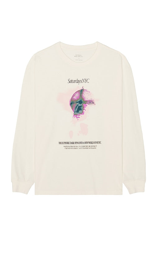 SATURDAYS NYC Euphoric Relaxed T-shirt in Cream - SATURDAYS NYC - T-shirt décontracté euphorique en crème - SATURDAYS NYC 奶油色 Euphoric 休闲 T 恤 - SATURDAYS NYC Euphoric Relaxed T-Shirt in Creme - SATURDAYS NYC 크림색 유포릭 릴랙스 티셔츠 - T-shirt rilassata euforica SATURDAYS NYC in crema