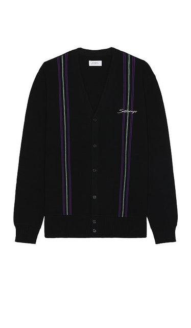 SATURDAYS NYC Michael High Guage Knit Cardigan in Black - SAMEDIS NYC Michael - Cardigan en maille de calibre élevé - Noir - SATURDAYS NYC Michael 高规格黑色针织开衫 - SATURDAYS NYC Michael High Guage Strickcardigan in Schwarz - SATURDAYS NYC Michael High Guage 니트 카디건블랙 색상 - Cardigan in maglia Michael High Gauge di SATURDAYS NYC in nero