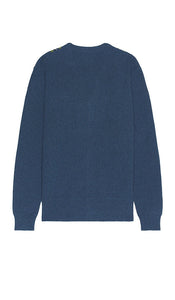 SATURDAYS NYC Michael High Guage Knit Cardigan in Blue