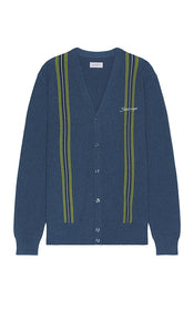 SATURDAYS NYC Michael High Guage Knit Cardigan in Blue - SAMEDIS NYC Michael - Cardigan en maille de calibre élevé en bleu - SATURDAYS NYC Michael 高规格蓝色针织开衫 - SATURDAYS NYC Michael High Guage Strickcardigan in Blau - SATURDAYS NYC Michael 하이 게이지 니트 카디건 블루 색상 - Cardigan in maglia Michael High Gauge di SATURDAYS NYC in blu