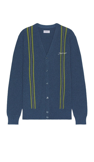 SATURDAYS NYC Michael High Guage Knit Cardigan in Blue - SAMEDIS NYC Michael - Cardigan en maille de calibre élevé en bleu - SATURDAYS NYC Michael 高规格蓝色针织开衫 - SATURDAYS NYC Michael High Guage Strickcardigan in Blau - SATURDAYS NYC Michael 하이 게이지 니트 카디건 블루 색상 - Cardigan in maglia Michael High Gauge di SATURDAYS NYC in blu