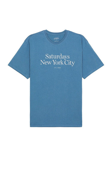SATURDAYS NYC Miller Standard Short Sleeve Tee in Blue - SAMEDIS NYC Miller Standard - T-shirt à manches courtes en bleu - SATURDAYS NYC Miller 标准蓝色短袖 T 恤 - SATURDAYS NYC Miller Standard Kurzarm-T-Shirt in Blau - SATURDAYS NYC Miller 스탠다드 반소매 티셔츠 (블루 색상) - T-shirt a maniche corte standard SATURDAYS NYC Miller in blu