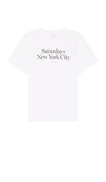 SATURDAYS NYC Miller Standard Short Sleeve Tee in White - SAMEDIS NYC Miller - T-shirt standard à manches courtes - Blanc - SATURDAYS NYC Miller 标准白色短袖 T 恤 - SATURDAYS NYC Miller Standard Kurzarm-T-Shirt in Weiß - SATURDAYS NYC Miller 스탠다드 반소매 티셔츠 화이트 색상 - T-shirt a maniche corte standard SATURDAYS NYC Miller in bianco