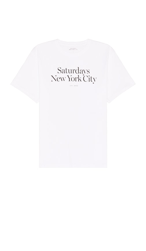 SATURDAYS NYC Miller Standard Short Sleeve Tee in White - SAMEDIS NYC Miller - T-shirt standard à manches courtes - Blanc - SATURDAYS NYC Miller 标准白色短袖 T 恤 - SATURDAYS NYC Miller Standard Kurzarm-T-Shirt in Weiß - SATURDAYS NYC Miller 스탠다드 반소매 티셔츠 화이트 색상 - T-shirt a maniche corte standard SATURDAYS NYC Miller in bianco