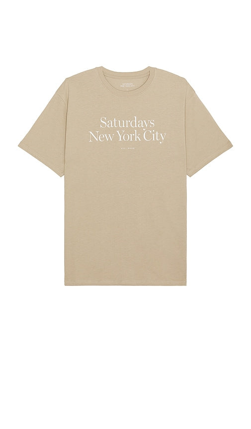 SATURDAYS NYC Miller Standard Tee in Beige - SAMEDIS NYC Miller - T-shirt standard en beige - SATURDAYS NYC Miller 标准米色 T 恤 - SATURDAYS NYC Miller Standard T-Shirt in Beige - SATURDAYS NYC Miller 스탠다드 티셔츠 베이지 색상 - T-shirt standard SABATO NYC Miller in beige