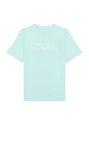 SATURDAYS NYC Miller Tee in Baby Blue - SAMEDIS NYC Miller - T-shirt en bleu bébé - 周六纽约 Miller 淡蓝色 T 恤 - SATURDAYS NYC Miller T-Shirt in Babyblau - SATURDAYS NYC 밀러 티셔츠 - Maglietta Miller di SABATO NYC in celeste