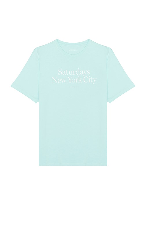 SATURDAYS NYC Miller Tee in Baby Blue - SAMEDIS NYC Miller - T-shirt en bleu bébé - 周六纽约 Miller 淡蓝色 T 恤 - SATURDAYS NYC Miller T-Shirt in Babyblau - SATURDAYS NYC 밀러 티셔츠 - Maglietta Miller di SABATO NYC in celeste