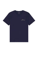 SATURDAYS NYC Signature Standard Tee in Navy - T-shirt standard SATURDAYS NYC Signature en bleu marine - SATURDAYS NYC 海军蓝标志性标准 T 恤 - SATURDAYS NYC Signature Standard T-Shirt in Marineblau - SATURDAYS NYC 시그니처 스탠다드 티셔츠 색상 네이비 - T-shirt standard firmata SATURDAYS NYC in blu scuro